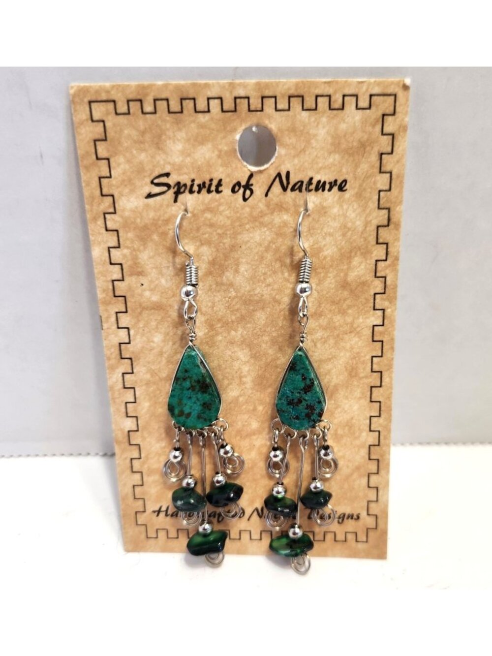 Spirit of Nature Turquoise Style Dangle Earrings Handcrafted Boho Native‑Style